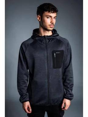 pulover polar pt. barbati Fundango HERMON Hooded Fleece negru 1