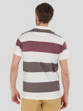 tricou cu guler pt. barbati Fundango Incognito Stripe Poloshirt maro 3