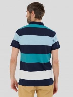 tricou cu guler pt. barbati Fundango Incognito Stripe Poloshirt albastru 3