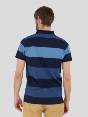 tricou cu guler pt. barbati Fundango Incognito Stripe Poloshirt albastru inchis 3