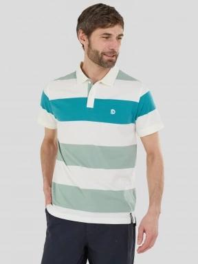 tricou cu guler pt. barbati Fundango Incognito Stripe Poloshirt verde 1