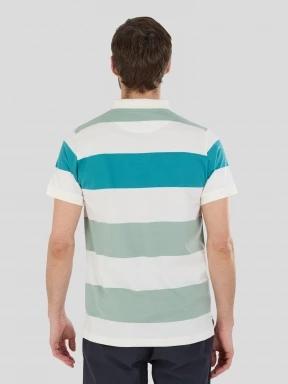 tricou cu guler pt. barbati Fundango Incognito Stripe Poloshirt verde 3