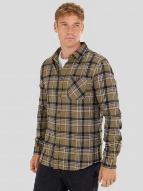 camasa cu maneci lungi pt. barbati Fundango Harris Shirt oliv 1