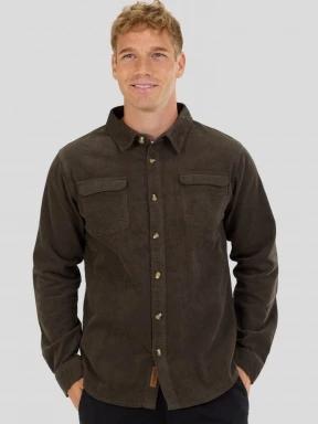 camasa cu maneci lungi pt. barbati Fundango Oregon Corduroy Shirt verde 1