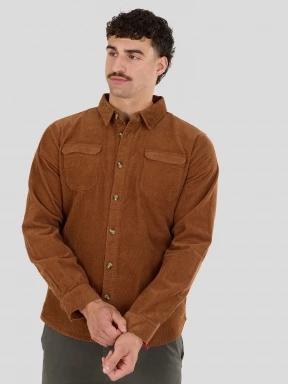 camasa cu maneci lungi pt. barbati Fundango Oregon Corduroy Shirt maro 1