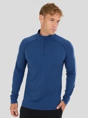top lenjerie de corp pt. barbati Fundango Temuka Merino Halfzip albastru 1
