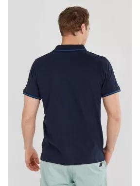 tricou cu guler pt. barbati Fundango Incognito Poloshirt albastru inchis 3