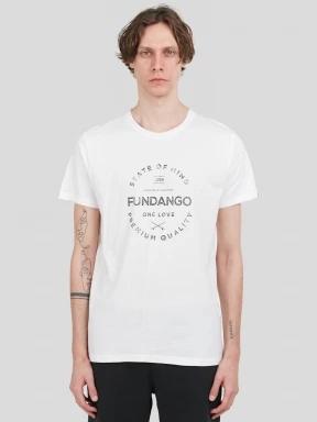 tricou cu maneci scurte pt. barbati Fundango Basic-T Logo 04 alb 1
