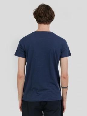 tricou cu maneci scurte pt. barbati Fundango Jaggy Structured T-shirt albastru inchis 3