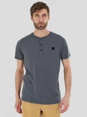 tricou cu maneci scurte pt. barbati Fundango Phase Henley T-shirt gri 1