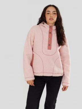 pulover cu gluga pt. femei Fundango Juniper Pile Jacket roz 1