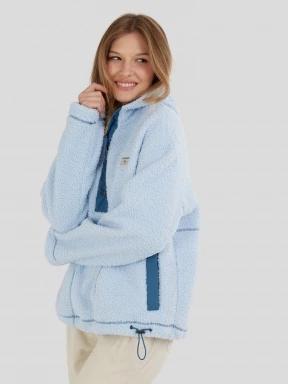 pulover cu gluga pt. femei Fundango Juniper Pile Jacket albastru deschis 1