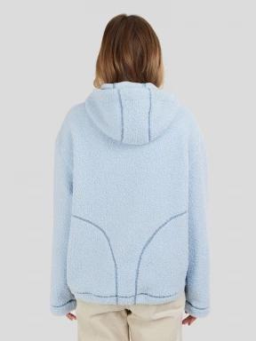 pulover cu gluga pt. femei Fundango Juniper Pile Jacket albastru deschis 3