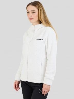 pulover polar pt. femei Fundango Zealand Plush Pile Jacket alb 1