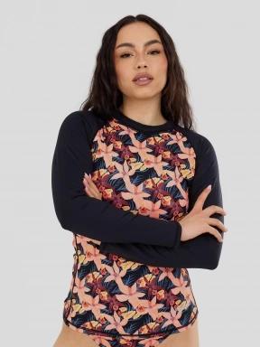 lycra cu maneci lungi pt. femei Fundango Joyce Long Sleeve Rashguard roz 1