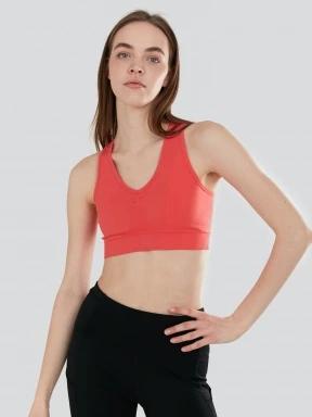 sutien pentru sport pt. femei Fundango Seamless Sport Bra portocaliu 1