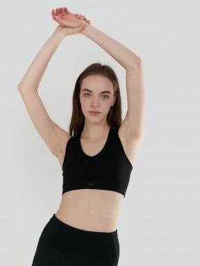 sutien pentru sport pt. femei Fundango Seamless Sport Bra negru 1