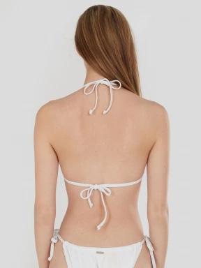 sutien bikini pt. femei Fundango Innisfil Triangle Jacquard Top alb 3