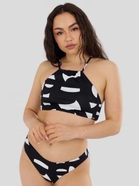 sutien bikini pt. femei Fundango Hogg High Neck Top negru 1