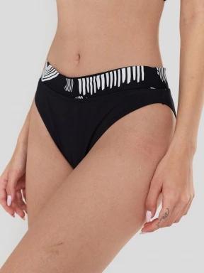 chiloti bikini pt. femei Fundango Sahara Mid Waist Full Bottom negru 1