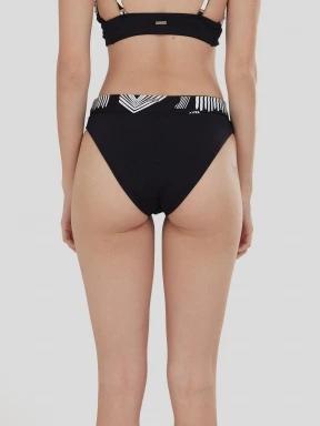 chiloti bikini pt. femei Fundango Sahara Mid Waist Full Bottom negru 3