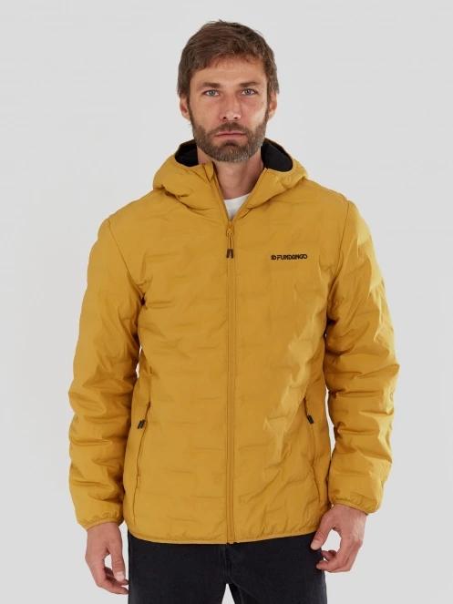 geaca de drumetie pt. barbati Fundango Smoke Eco Hooded Jacket galben 2