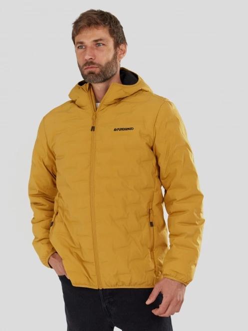 geaca de drumetie pt. barbati Fundango Smoke Eco Hooded Jacket galben 5