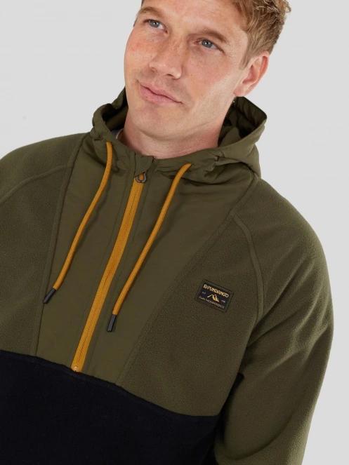 pulover cu gluga pt. barbati Fundango Carlos Fleece Pullover verde 5