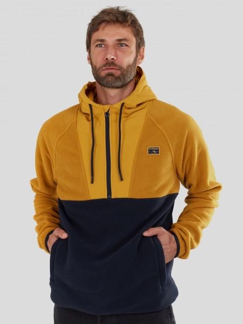 pulover cu gluga pt. barbati Fundango Carlos Fleece Pullover galben 5