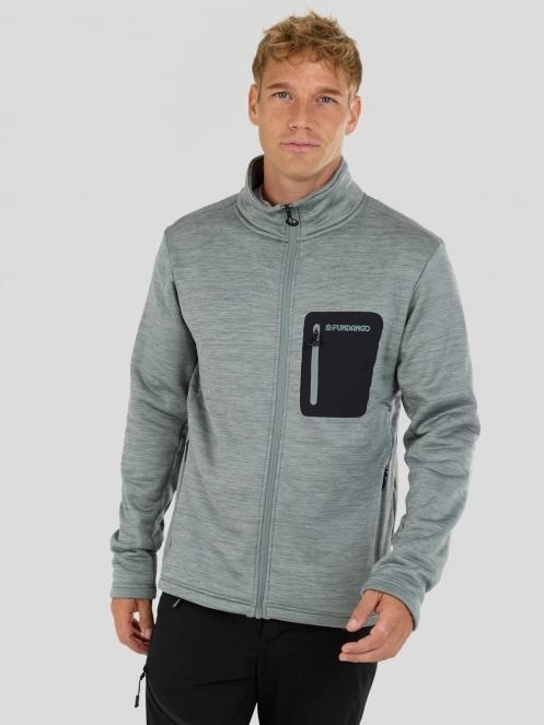 pulover polar pt. barbati Fundango Revolution Fleece Jacket verde 2