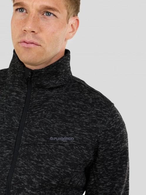 pulover polar pt. barbati Fundango Cruz Knit Fleece Jacket gri 5