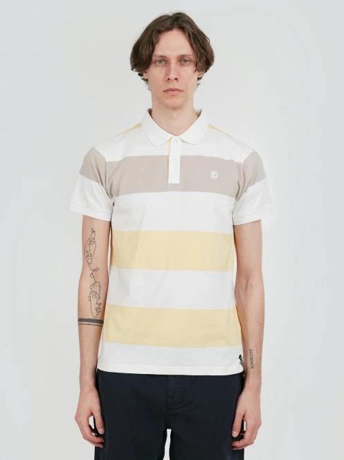 tricou cu guler pt. barbati Fundango Incognito Stripe Poloshirt galben 2