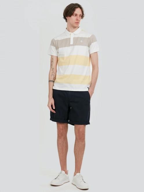 tricou cu guler pt. barbati Fundango Incognito Stripe Poloshirt galben 4