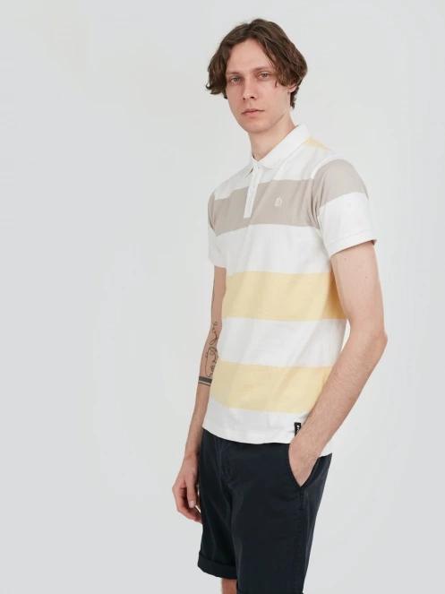 tricou cu guler pt. barbati Fundango Incognito Stripe Poloshirt galben 5