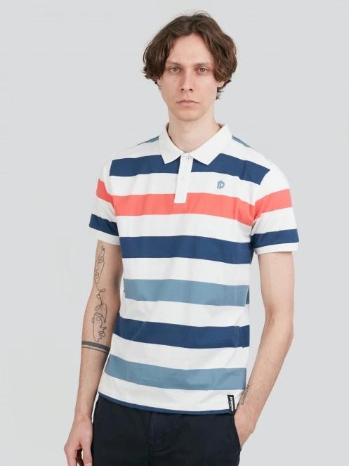 tricou cu guler pt. barbati Fundango Incognito Stripe Poloshirt rosu 2