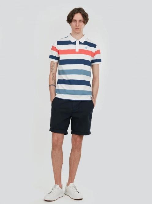 tricou cu guler pt. barbati Fundango Incognito Stripe Poloshirt rosu 4