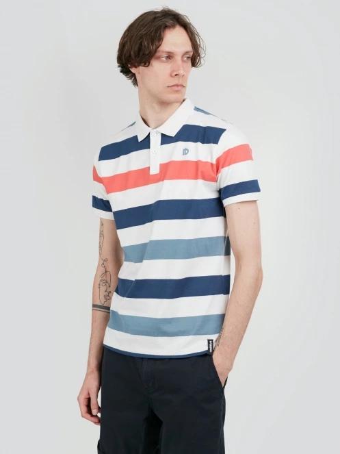 tricou cu guler pt. barbati Fundango Incognito Stripe Poloshirt rosu 5