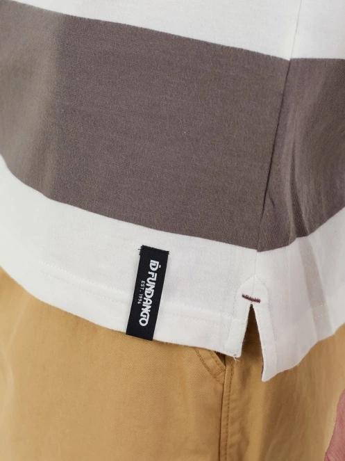 tricou cu guler pt. barbati Fundango Incognito Stripe Poloshirt maro 6