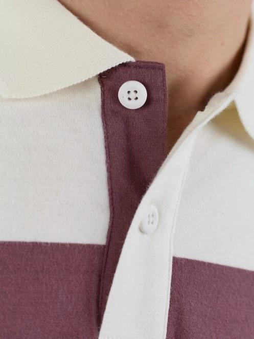 tricou cu guler pt. barbati Fundango Incognito Stripe Poloshirt maro 7
