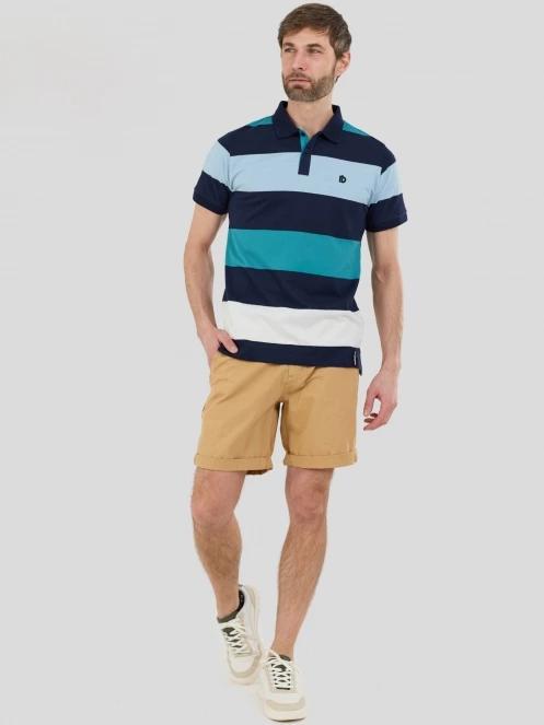 tricou cu guler pt. barbati Fundango Incognito Stripe Poloshirt albastru 5