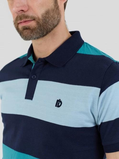tricou cu guler pt. barbati Fundango Incognito Stripe Poloshirt albastru 6