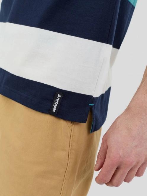 tricou cu guler pt. barbati Fundango Incognito Stripe Poloshirt albastru 7