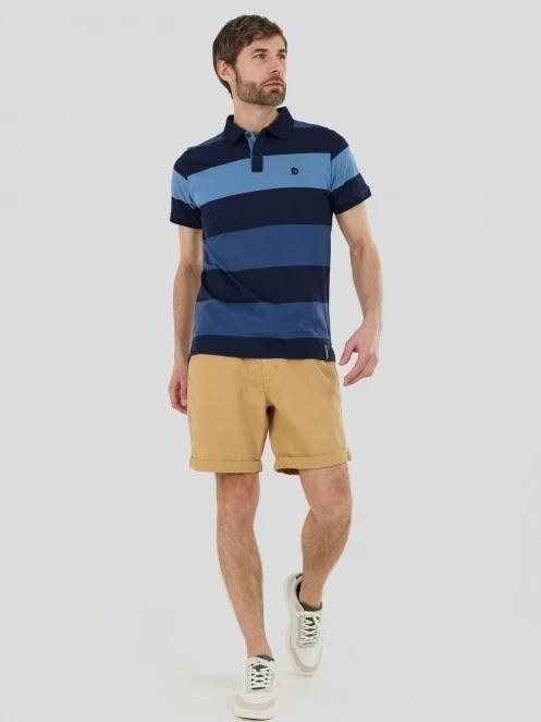 tricou cu guler pt. barbati Fundango Incognito Stripe Poloshirt albastru inchis 4