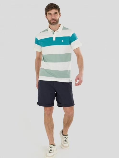 tricou cu guler pt. barbati Fundango Incognito Stripe Poloshirt verde 4