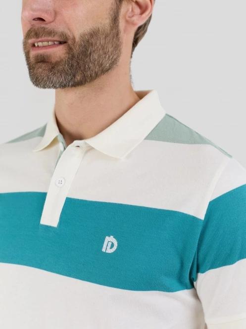 tricou cu guler pt. barbati Fundango Incognito Stripe Poloshirt verde 5