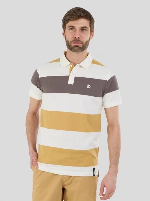 tricou cu guler pt. barbati Fundango Incognito Stripe Poloshirt galben 2