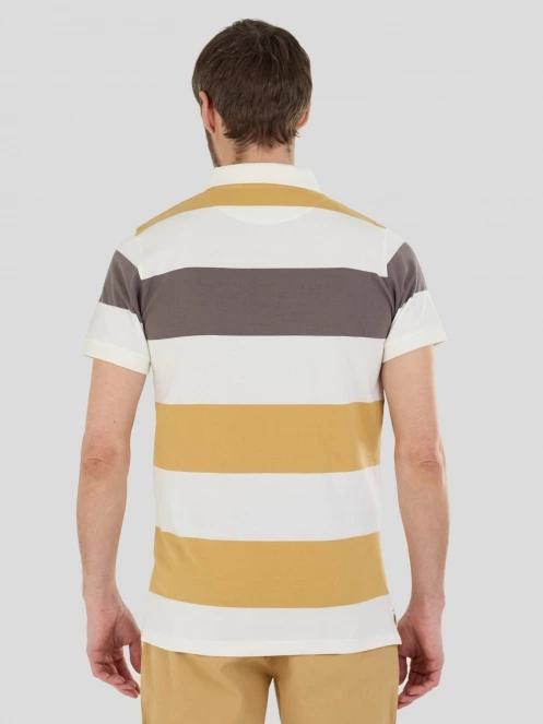 tricou cu guler pt. barbati Fundango Incognito Stripe Poloshirt galben 3