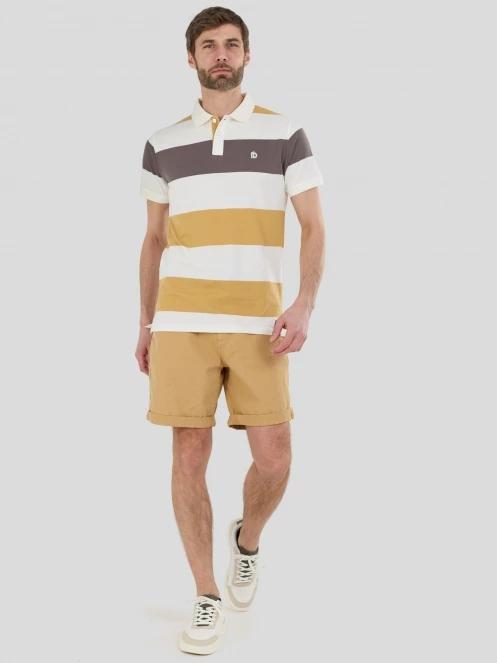 tricou cu guler pt. barbati Fundango Incognito Stripe Poloshirt galben 4