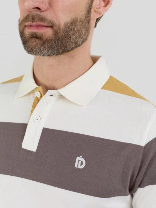 tricou cu guler pt. barbati Fundango Incognito Stripe Poloshirt galben 5