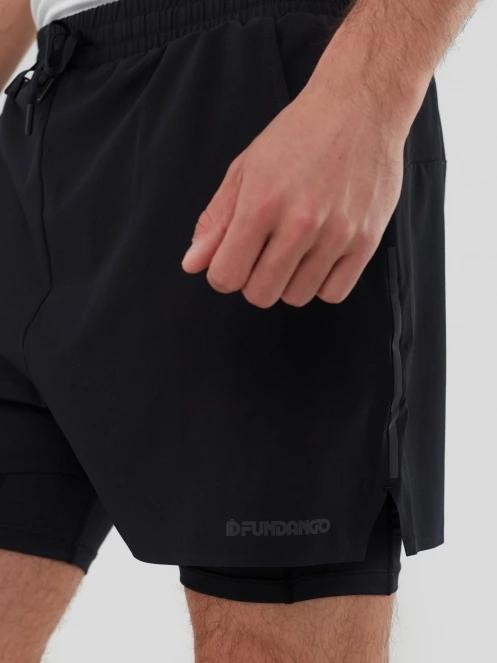 pantaloni scurti pentru sport pt. barbati Fundango Corris Running Shorts negru 7